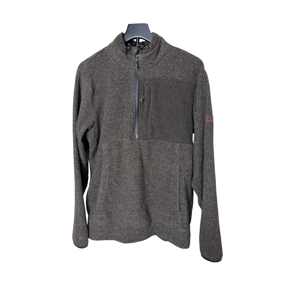 Billabong Adventure Division Mens Large Quarter Zip Fleece Pullover Charcoal